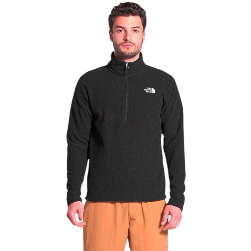The North Face Men's Cap Rock 1/4 Zip Pullover Black Athleisure Sweatshirt